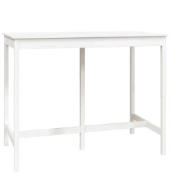 Ensemble de bar 7 pcs Blanc Bois de pin massif