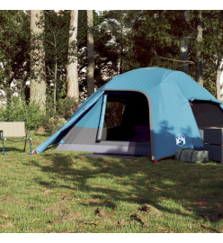 Tente de camping à dôme 4 personnes bleu imperméable