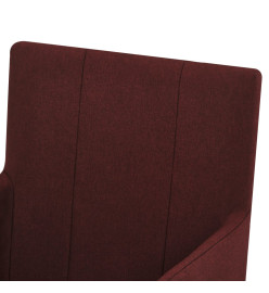 Chaises à manger avec accoudoirs lot de 2 rouge bordeaux tissu