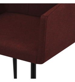 Chaises à manger avec accoudoirs lot de 2 rouge bordeaux tissu