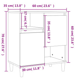 Buffet Noir 60x35x70 cm Bois d'ingénierie