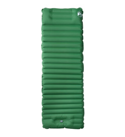 Matelas de camping autogonflant avec oreiller intégré vert