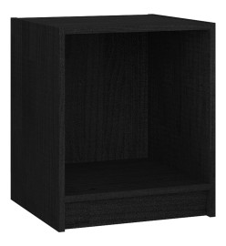 Table de chevet Noir 35,5x33,5x41,5 cm Bois de pin massif