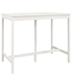 Ensemble de bar 7 pcs Blanc Bois de pin massif