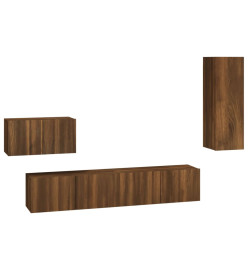 Ensemble de meubles TV 4 pcs Chêne marron Bois d'ingénierie