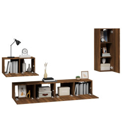 Ensemble de meubles TV 4 pcs Chêne marron Bois d'ingénierie