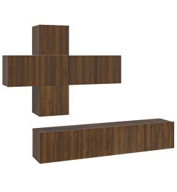 Ensemble de meubles TV 7 pcs Chêne marron Bois d'ingénierie