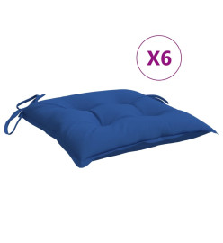 Coussins de chaise lot de 6 bleu 40x40x7 cm tissu oxford