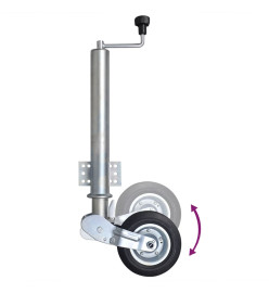 Roue jockey pliante 60 mm avec cales de roue