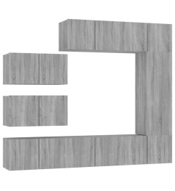 Ensemble de meubles TV 8 pcs Sonoma gris Bois d'ingénierie