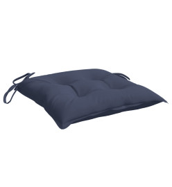 Coussins de chaise lot de 2 bleu marine 40x40x7 cm tissu oxford