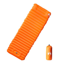 Matelas de camping autogonflant avec oreiller intégré orange