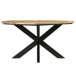 Table à dîner Ø150x76 cm bois de manguier massif brut