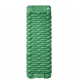 Matelas de camping autogonflant avec oreiller intégré vert