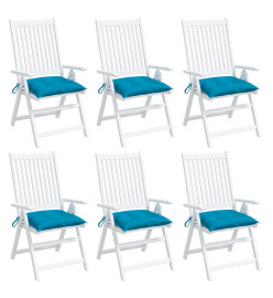 Coussins de chaise lot de 6 bleu clair 40x40x7 cm tissu oxford