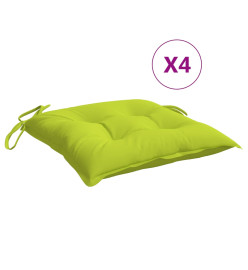 Coussins de chaise lot de 6 vert brillant 40x40x7 cm