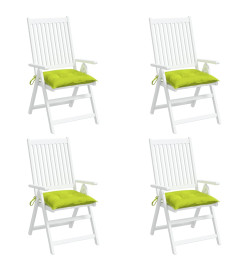 Coussins de chaise lot de 6 vert brillant 40x40x7 cm