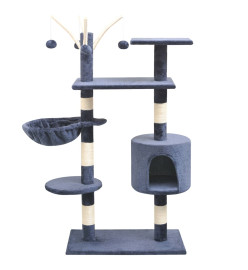 Arbre à chat avec griffoirs en sisal 125 cm Bleu foncé