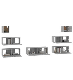 Ensemble de meubles TV 7 pcs Sonoma gris Bois d'ingénierie