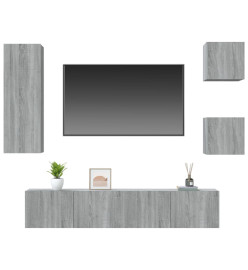 Ensemble de meubles TV 5 pcs Sonoma gris Bois d'ingénierie