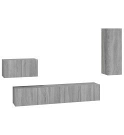 Ensemble de meubles TV 4 pcs Sonoma gris Bois d'ingénierie