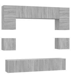 Ensemble de meubles TV 8 pcs Sonoma gris Bois d'ingénierie