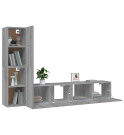 Ensemble de meubles TV 4 pcs Sonoma gris Bois d'ingénierie