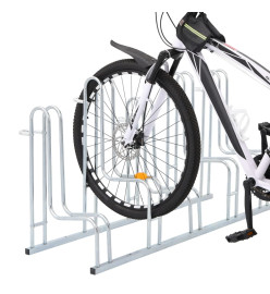 Support de vélo au sol autoportant pour 5 vélos acier galvanisé