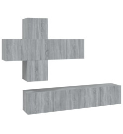 Ensemble de meubles TV 7 pcs Sonoma gris Bois d'ingénierie