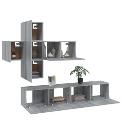 Ensemble de meubles TV 7 pcs Sonoma gris Bois d'ingénierie