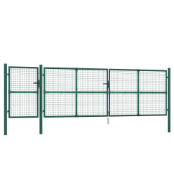 Portal de jardin maille vert 500x175 cm acier galvanisé