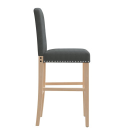 Chaises de bar lot de 2 bois massif d'hévéa et tissu