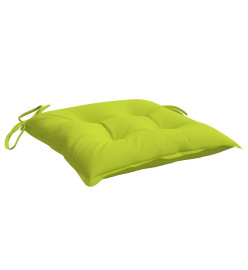 Coussins de chaise lot de 2 vert brillant 40x40x7 cm