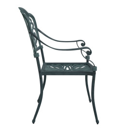 Chaises de jardin lot de 2 vert aluminium coulé