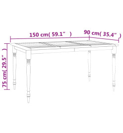 Ensemble à dîner de jardin coussins 5 pcs Bois de teck massif