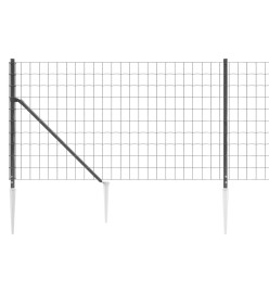 Clôture en treillis métallique et ancrage anthracite 1x25 m