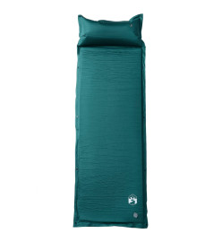 Matelas de camping autogonflant avec oreiller intégré vert