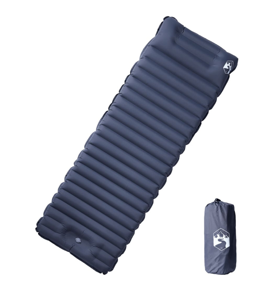 Matelas de camping autogonflant avec oreiller intégré gris