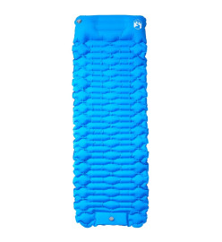 Matelas de camping autogonflant avec oreiller intégré bleu