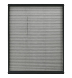 Moustiquaire plissée pour fenêtre Aluminium Anthracite 80x100cm