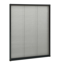 Moustiquaire plissée pour fenêtre Aluminium Anthracite 80x100cm