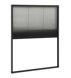 Moustiquaire plissée pour fenêtre Aluminium Anthracite 80x100cm