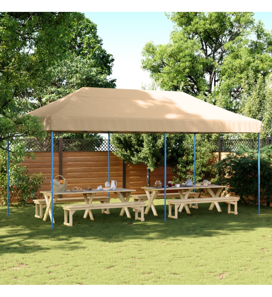 Tente de réception pliable escamotable beige 580x292x315 cm Tente de réception pliable escamotable beige 580x292x315 cm