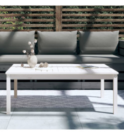 Table de jardin blanc 121x82,5x45 cm bois massif de pin