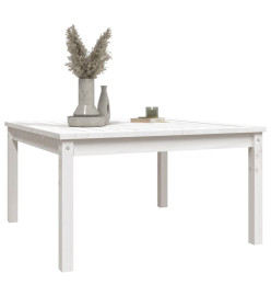 Table de jardin blanc 82,5x82,5x45 cm bois massif de pin