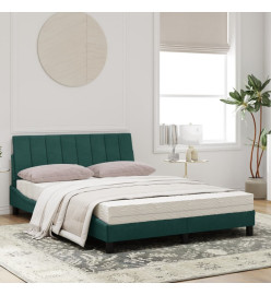 Lit avec matelas vert foncé 120x200 cm velours
