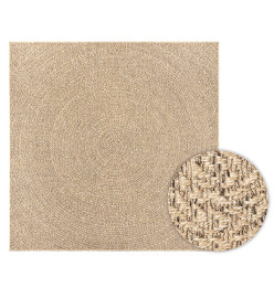 Tapis ZIZUR 120x120 cm aspect de jute intérieur et extérieur