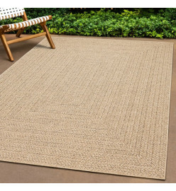 Tapis ZIZUR 240x240 cm aspect de jute intérieur et extérieur