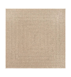 Tapis ZIZUR 120x120 cm aspect de jute intérieur et extérieur