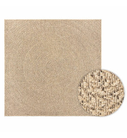 Tapis ZIZUR 200x200 cm aspect de jute intérieur et extérieur